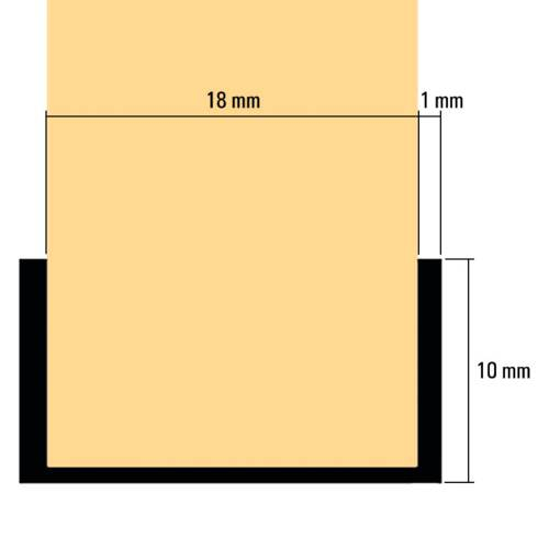 Profil plastic tip "U"  laturi egale-placă 18 mm [2]