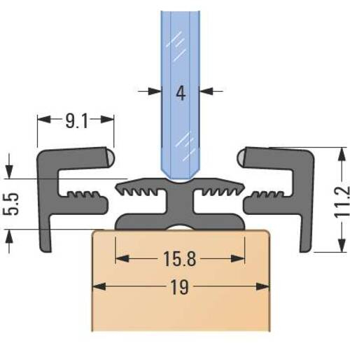 Profil tip "H" cu colțuri pentru fixarea geamurilor [2]