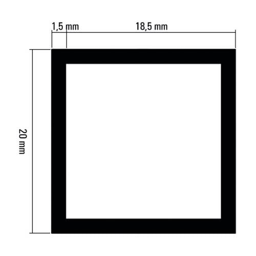 Profil Tub  pătrat din  aluminiu- 1,5 mm [2]