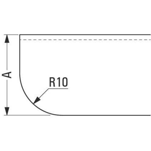 Profil unghiular INOX, 1,50 m – drept cu margine rotunjită [7]