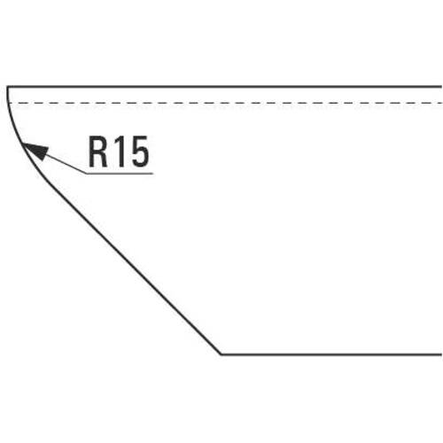 Profil unghiular INOX, 1 m – ascuțit cu margine rotunjită [7]