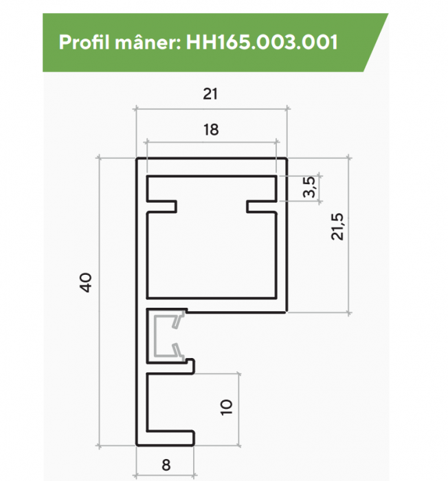 Ramă profil îngust HH165 cu mâner [4]