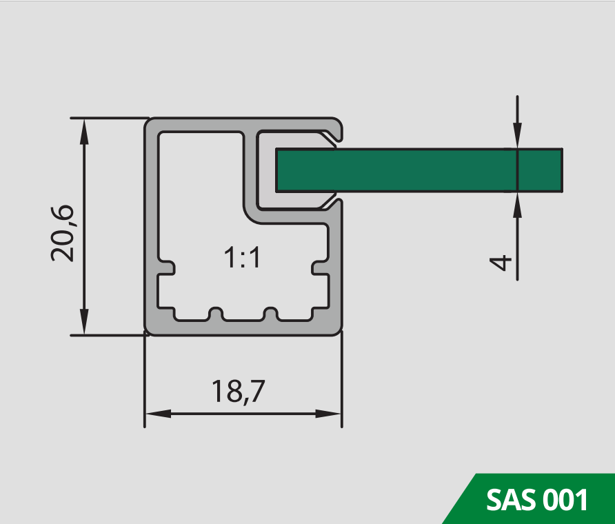 Ramă Profil îngust - Sas 001 finisaj nuanțe RAL [3]