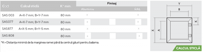 Ramă Profil lat - Sas 003 finisaj Aluminiu [8]