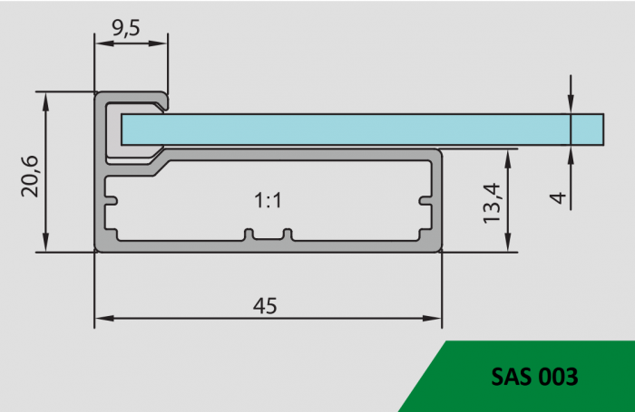 Ramă Profil lat - Sas 003 finisaj Auriu [2]