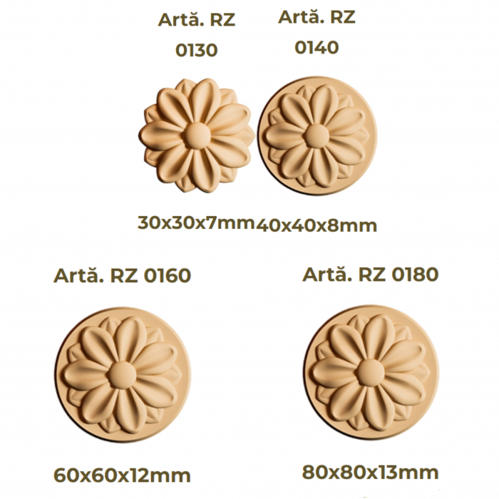 Elemente Decorative Rosette Lemn și MDF - Modelul RZ 01* [2]