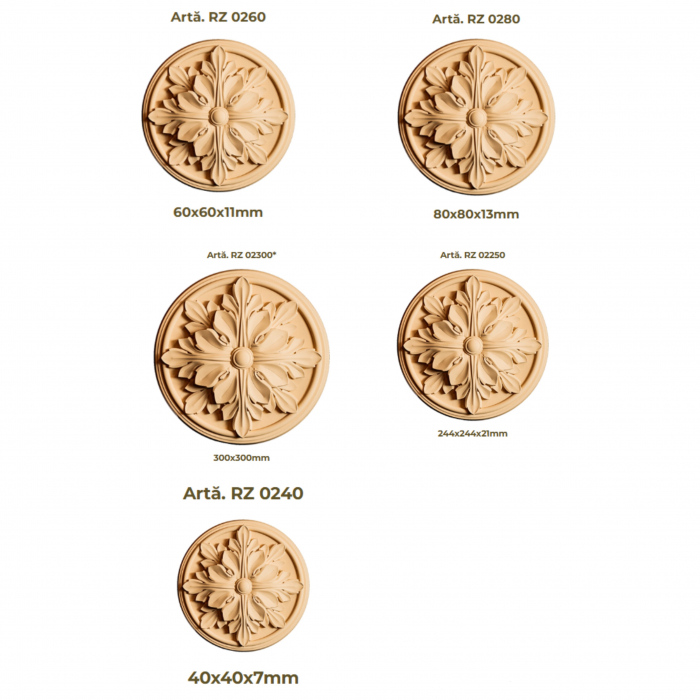 Elemente Decorative Rosette Lemn și MDF - Modelul RZ 01* [2]