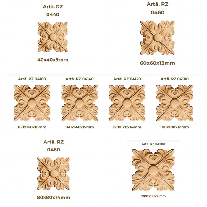 Elemente Decorative Rosette Lemn și MDF - Modelul RZ 04* [2]