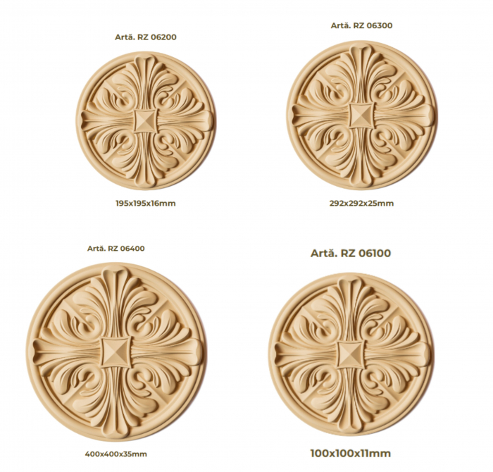 Elemente Decorative Rosette Lemn și MDF - Modelul RZ 06* [2]