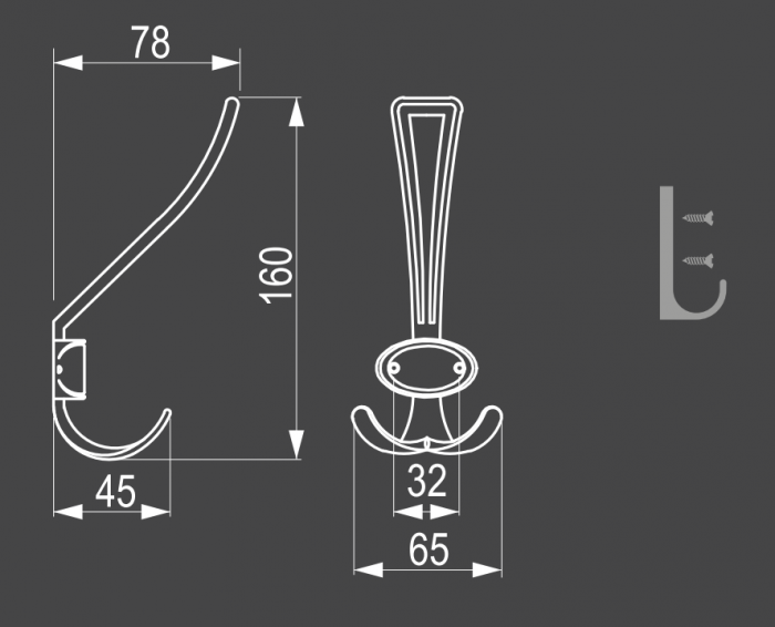 Rubico Hook  65 x 160 mm [2]