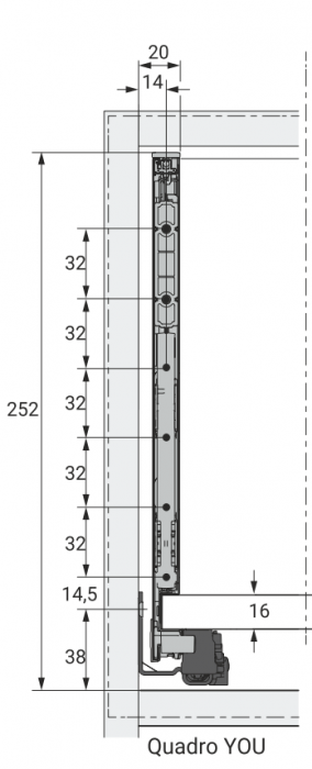 Sertar  AvanTech You laterale Metalice h 251 și Amortizare, marca Hettich [9]