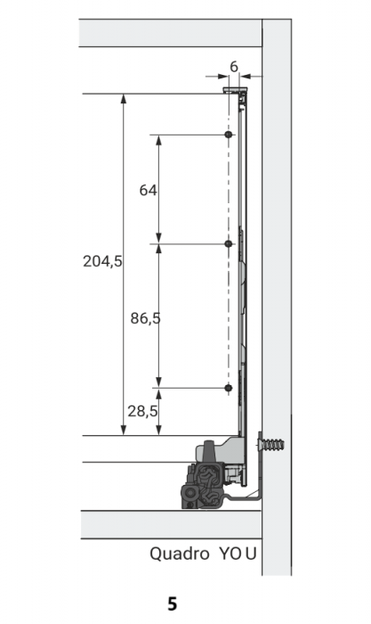 Sertar  AvanTech You laterale Metalice h 251 și Amortizare, marca Hettich [12]