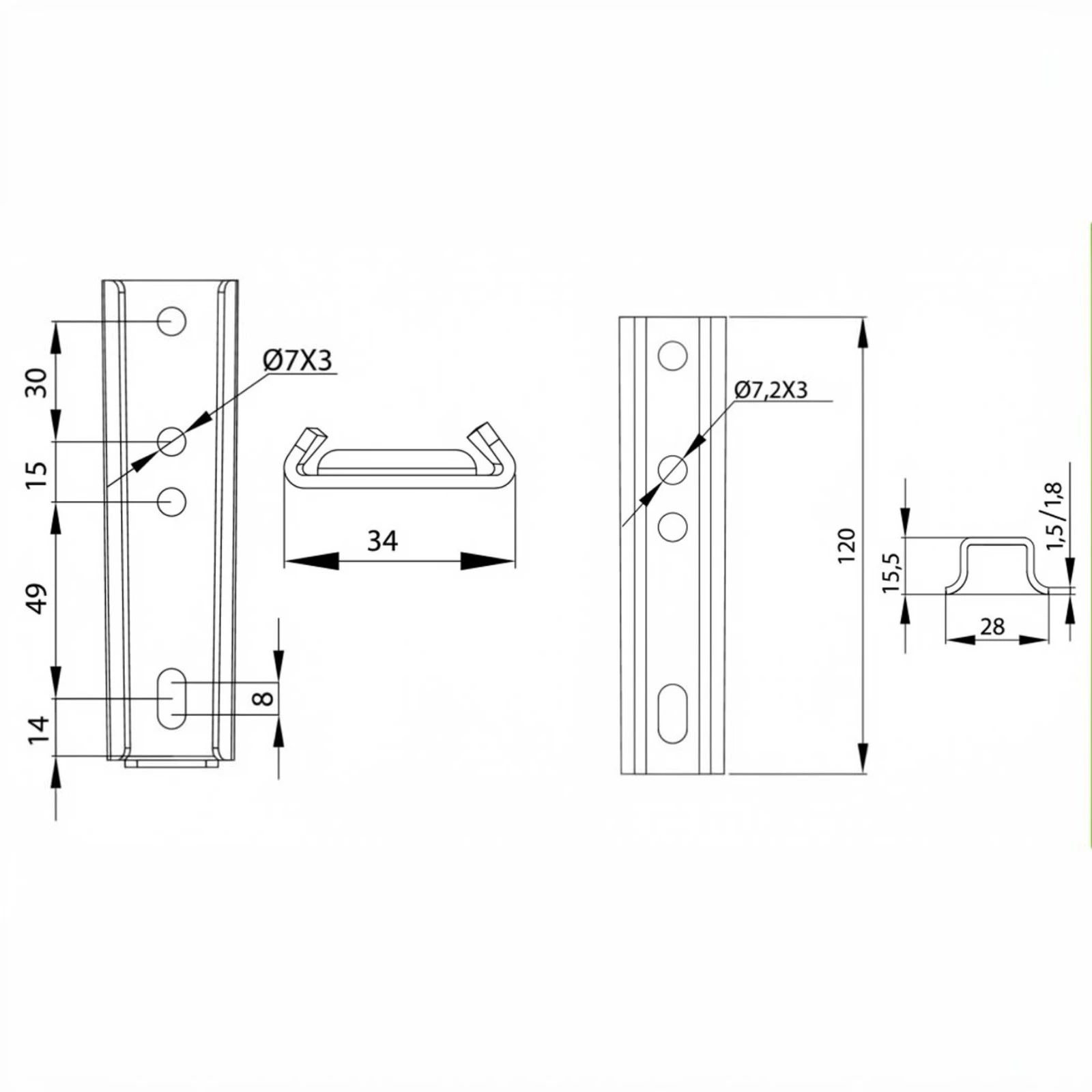 Șină metalică de cuplare și îmbinare prin glisare pentru elemente canapea [3]