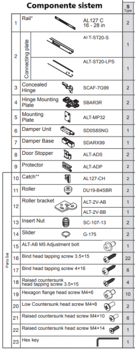 Sistem Aplicat pentru uși Pocket (retractabile) h 800 - 1200 mm [2]