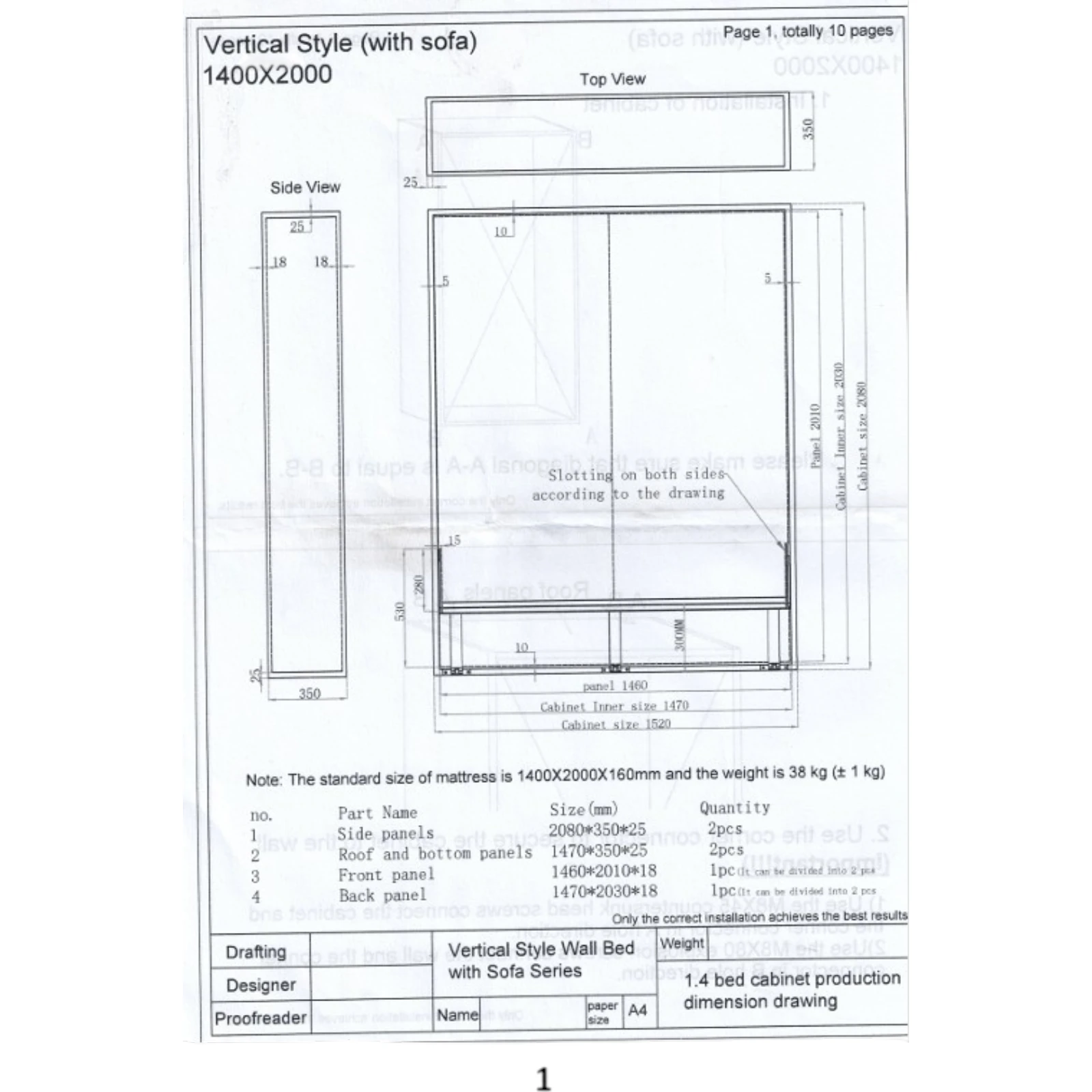 Sistem de pat rabatabil vertical, cu șezut pliabil [3]