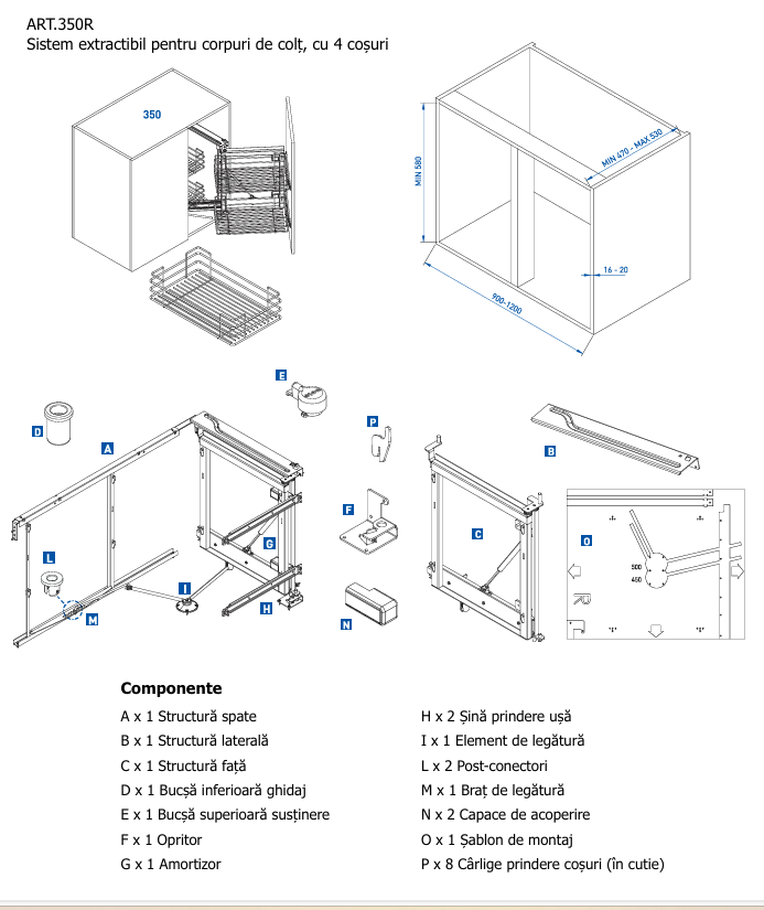 Sistem cu 4 cosuri pentru corp pe colt [2]