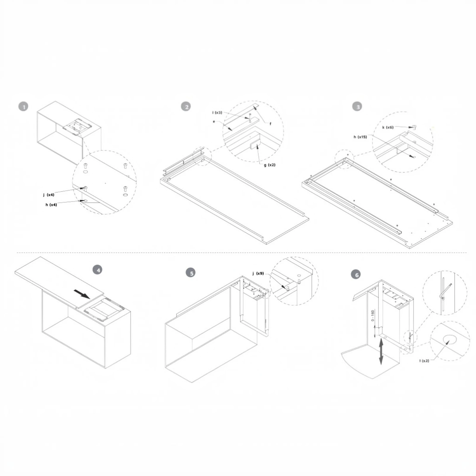 Sistem masă glisantă și rotativă Sestante 180° cu picior telescopic reglabil [8]
