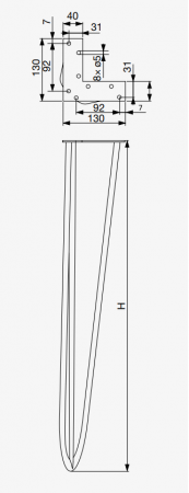 Riex Piciorul masă h 400 mm și h 710mm [1]