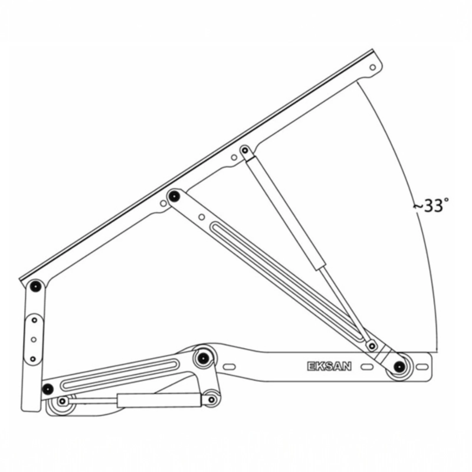 Mecanism piston gaz VG ridicare pat rabatabil 35° + poziție verticală – acces ladă depozitare [3]