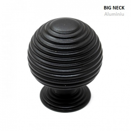 Manere & Butoni Mobilier - Buton Big Neck Negru Mat