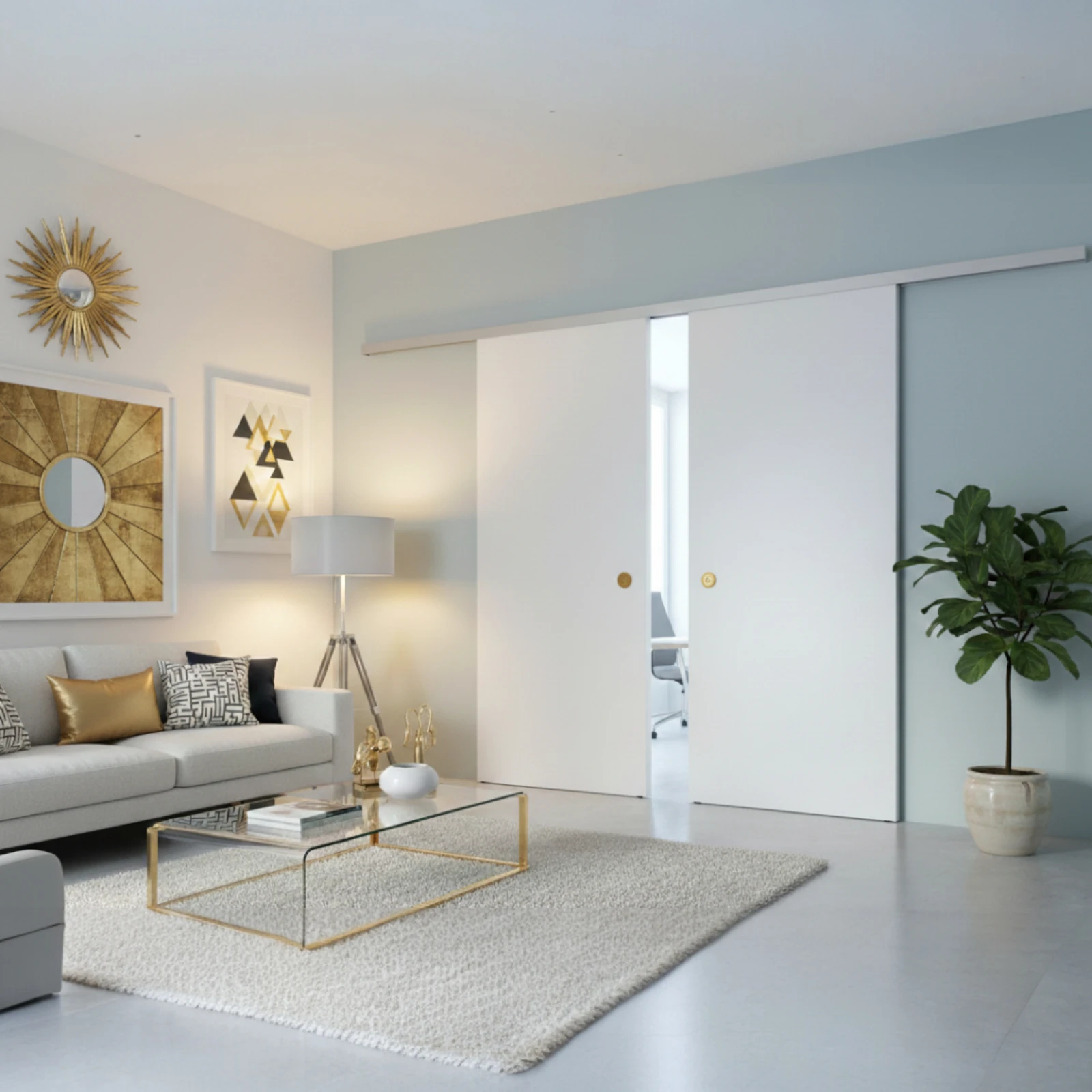 In Out Fly Wood – sistem uși glisante suspendate pentru uși de trecere din lemn - In Out Fly Wood –  Profil de ghidaj pentru sistem uși de trecere din lemn