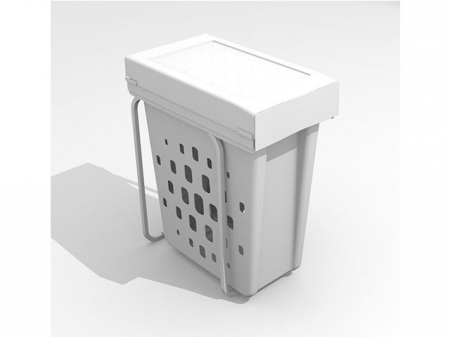 Coșuri pentru rufe - coș rufe extractabil 40 l,  plastic alb