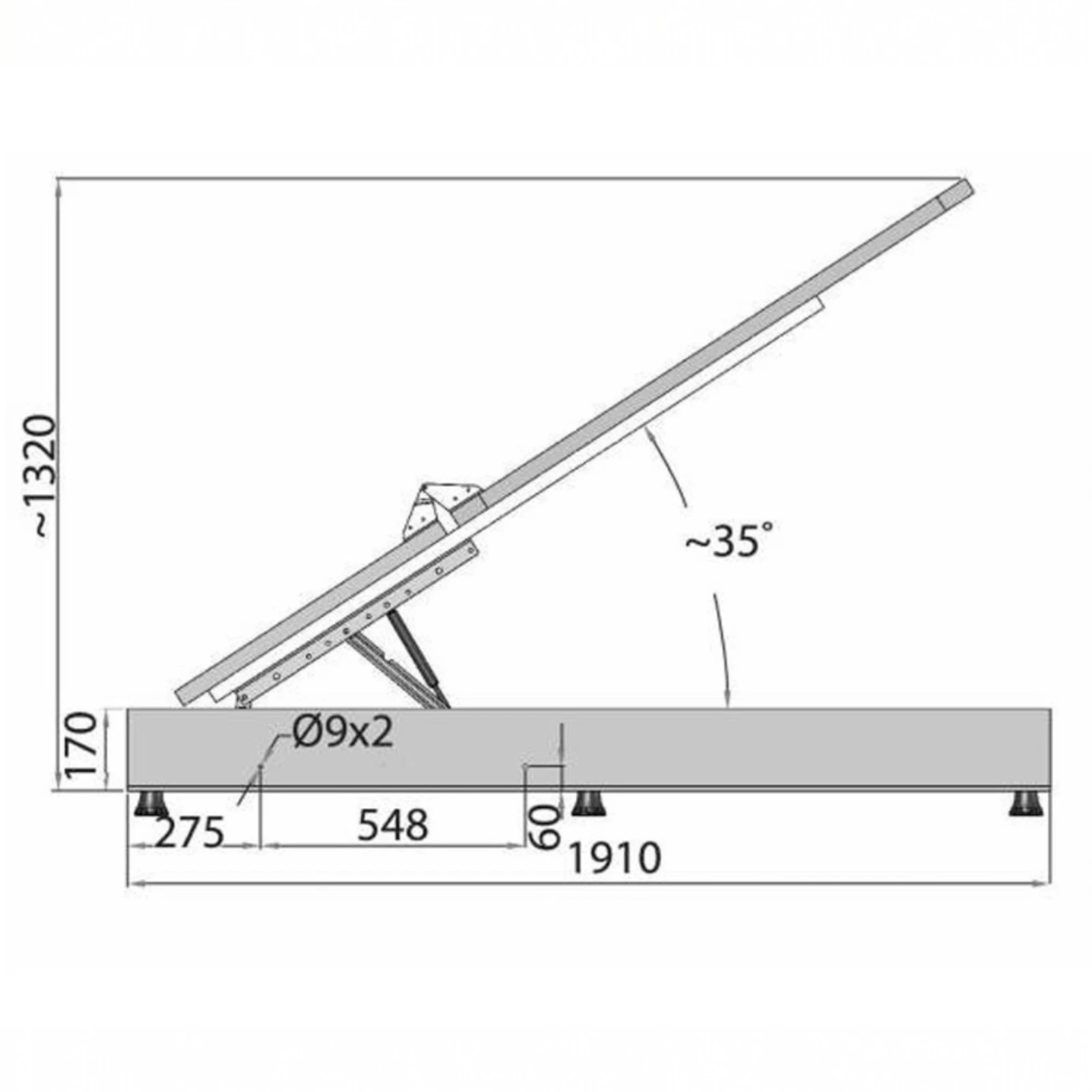 Mecanism piston gaz VG pentru pat rabatabil – ridicare verticală 35° [2]