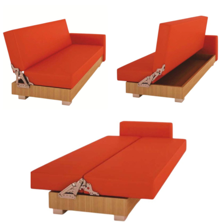 Accesorii și mecanisme pentru canapele și mobilier tapițat - Mecanism VG Click-Clack pentru canapea cu ladă