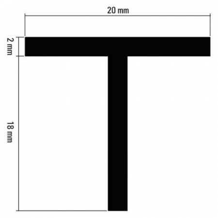 Profil aluminiu tip "T" - Argintiu mat [1]