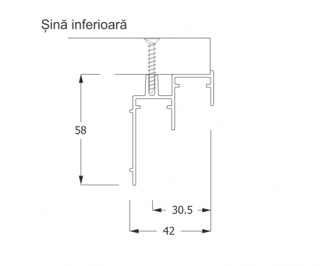 Șină inferioară sistem uși glisante Aliante marca Mixal [1]