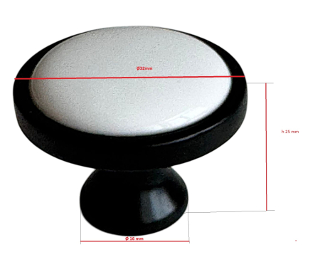 Buton mobilier Antichizat Porțelan VG  Ø32mm [1]