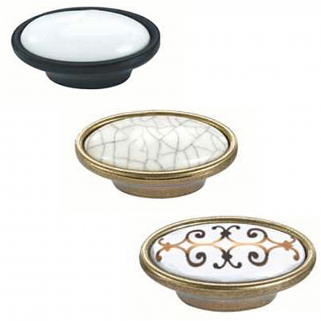 Buton mobilier Antichizat Porțelan VG  oval [6]