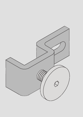 Vertiko – sistem modular amenajare dressing cu panouri PAL - Clemă metalică pentru fixare pe perete - Vertiko