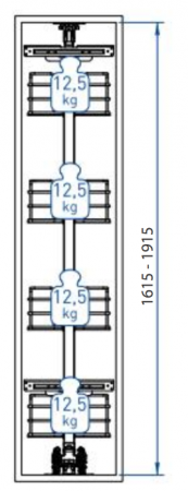 Coloană extractabilă Sige set 4 Coșuri  40cm [3]