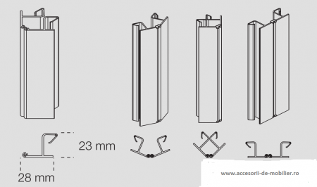 Plinta Aluminiu / PVC - Colt Interior Plintă Dreaptă h150