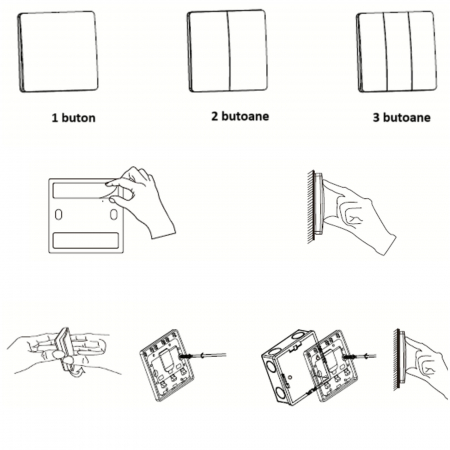 Comutator Cinetic wireless 3 butoane IP 67 [1]