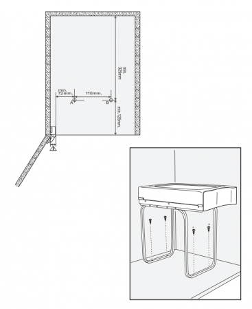 coș rufe extractabil 40 l,  plastic alb [4]