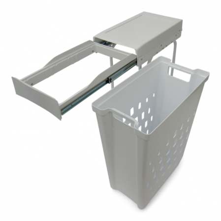 coș rufe extractabil 40 l,  plastic alb [1]