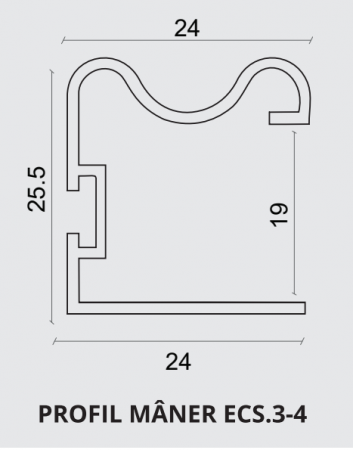 Profil Maner pentru Usi Glisante - Eco Slide - Profil mâner ECS.3-4