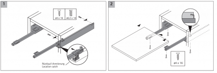 Glisieră raft extensibil cu blocator Quadro 25 [6]