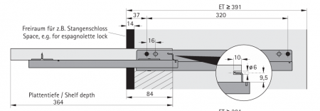 Glisieră raft extensibil cu blocator Quadro 25 [2]