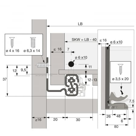 Glisierele Quadro V6  Push To Open, marca Hettich [3]