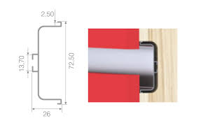 Profil GOLA ,,C " 4.1m finisaj Negru/Alb/Inox, marca OPES, pentru corpuri de mobilier cu sertare [9]