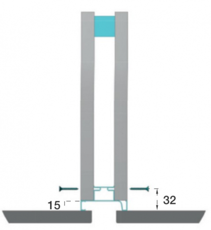Profilele GOLA ,,Vertical-dublu " 2.7m cu bandă LED  [6]