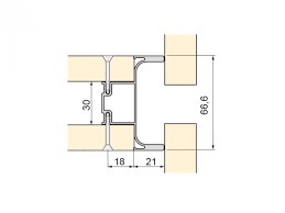 Profil GOLA ,,Vertical-dublu " finisaj Aluminiu 2.7m pentru corpuri de mobilier tip ,,soldat" marca OPES [4]