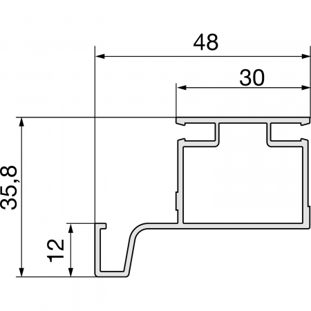 Profil GOLA ,,Vertical-simplu" finisaj NEGRU/ALB/INOX 2.7m pentru corpuri de mobilier tip ,,soldat" marca OPES | Profil Vertical 2.7m Gola | Profil Vertical Gola corp mobilier tip soldat [1]