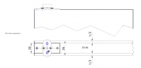 In Out Drive Wood -Sistem de glisare cu sina inferioara pentru usi din lemn - In Out Drive Wood - Set role superioare și set role inferioare cu profil orizontal inferior