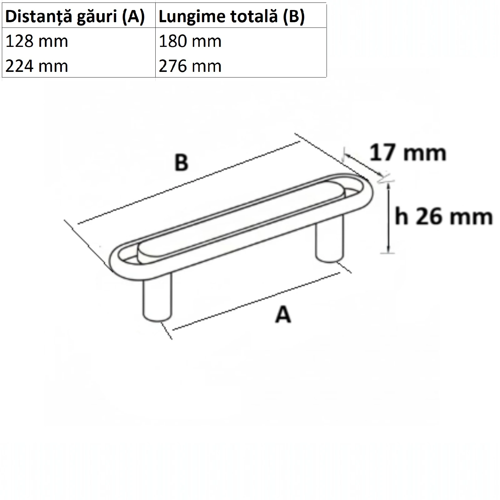 Maner metalic mobilier Lungo Deluxe  Alb & Auriu mat [1]