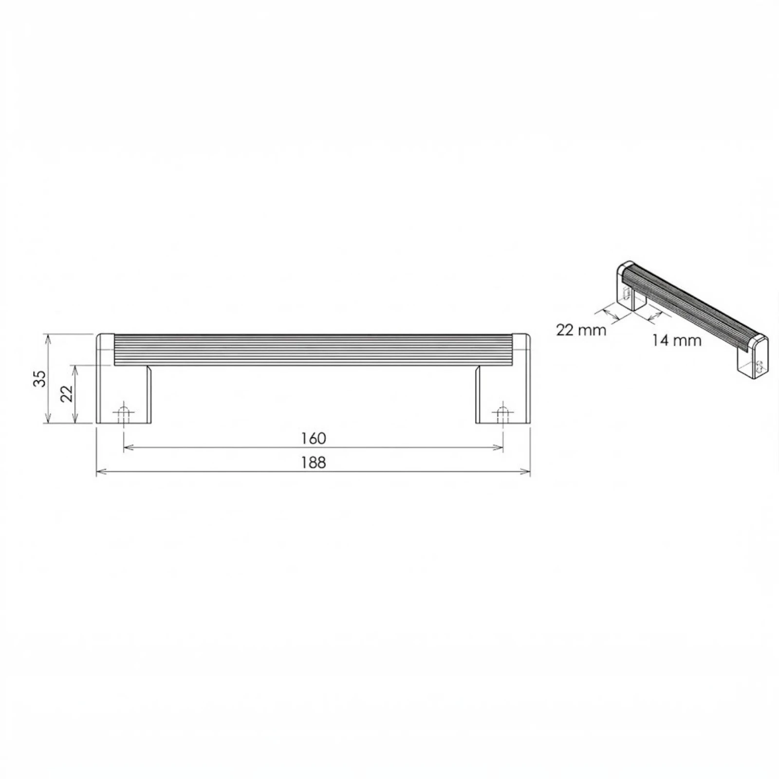 Mâner metalic West Deluxe - interaxă 160 mm [1]