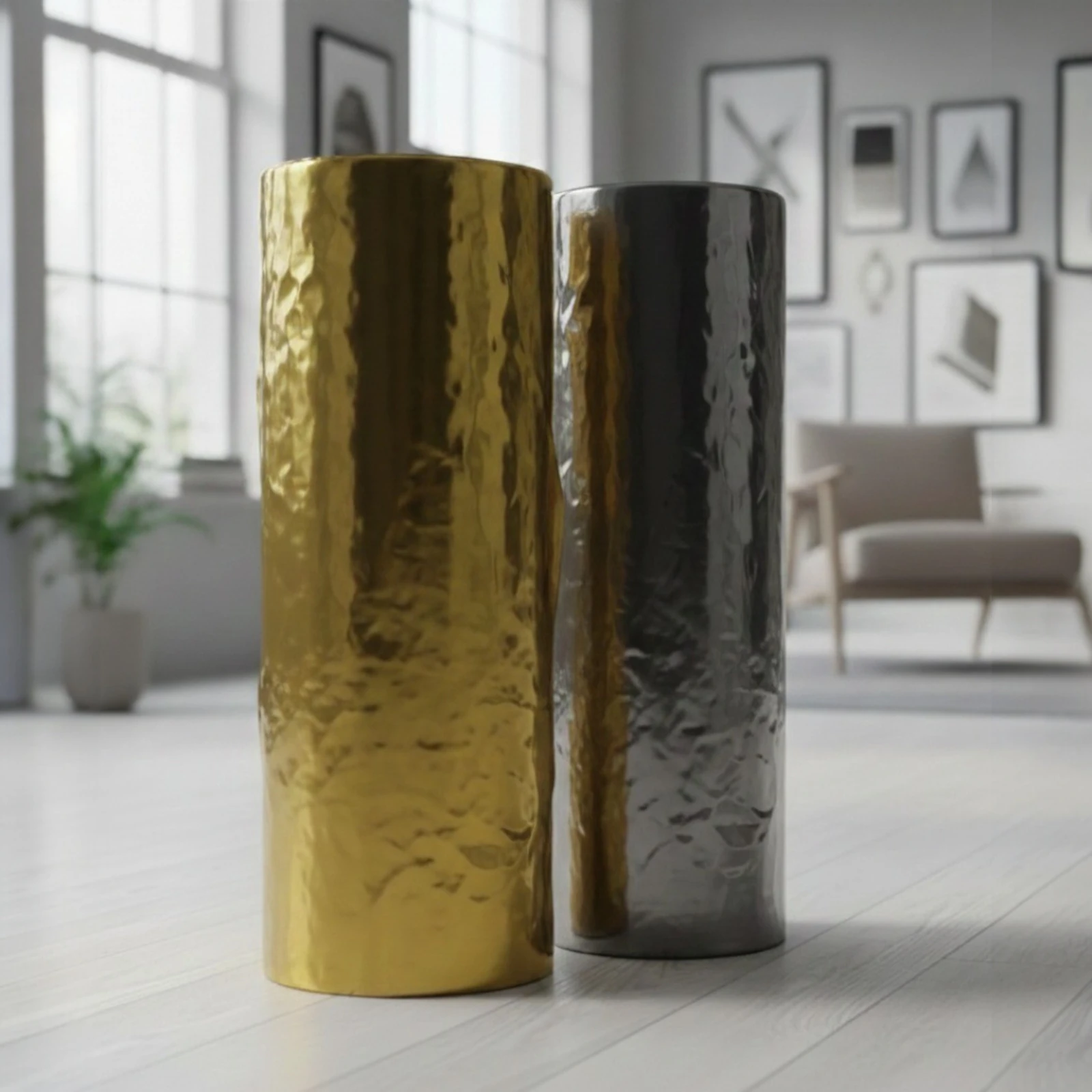 Material tip piele ecologică cu efect metalic lucios – auriu / argintiu, pentru tapițerie [1]